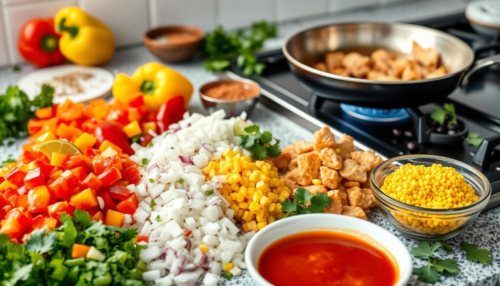 Preparation of enchilada skillet