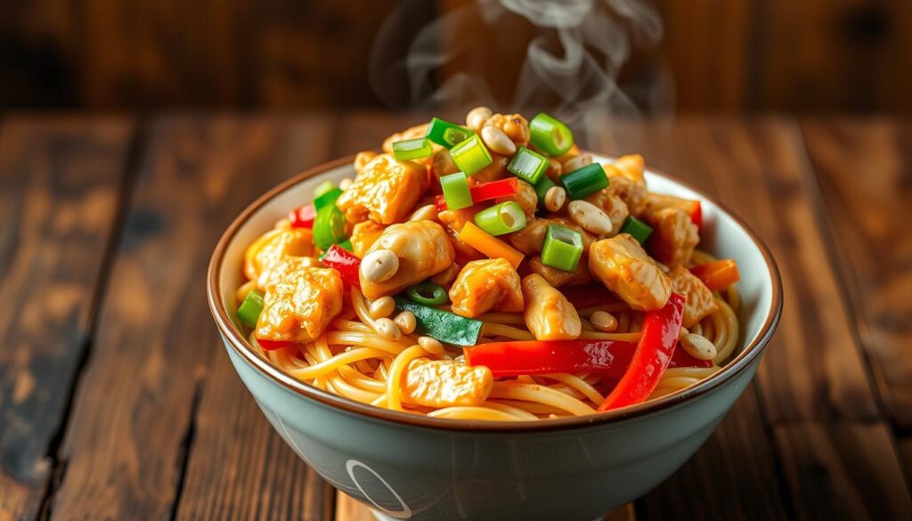 kung pao chicken noodles