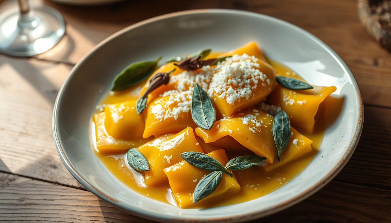 Butternut Squash Ravioli in Sage Butter Sauce