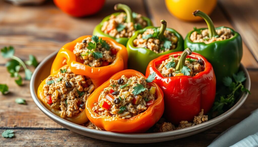 Flavorful dish of stuffed bell peppers