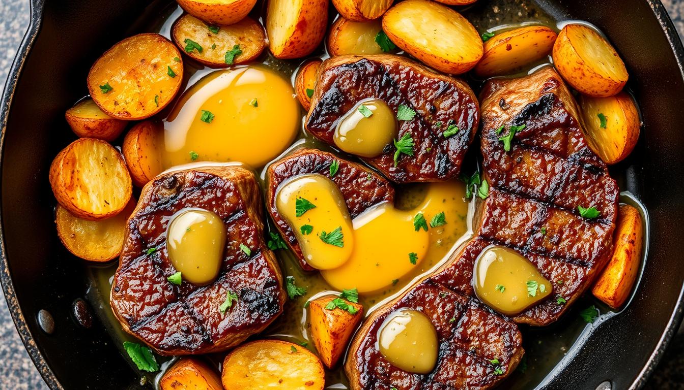 Garlic Butter Steak and Potatoes Skillet