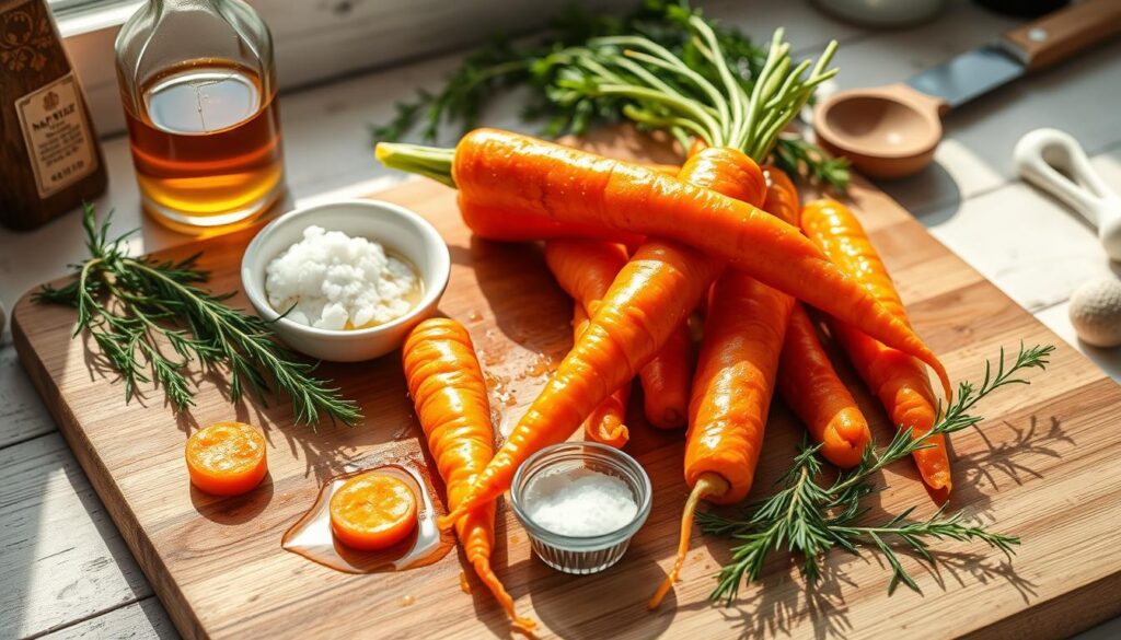 Preparing carrots for maple glaze