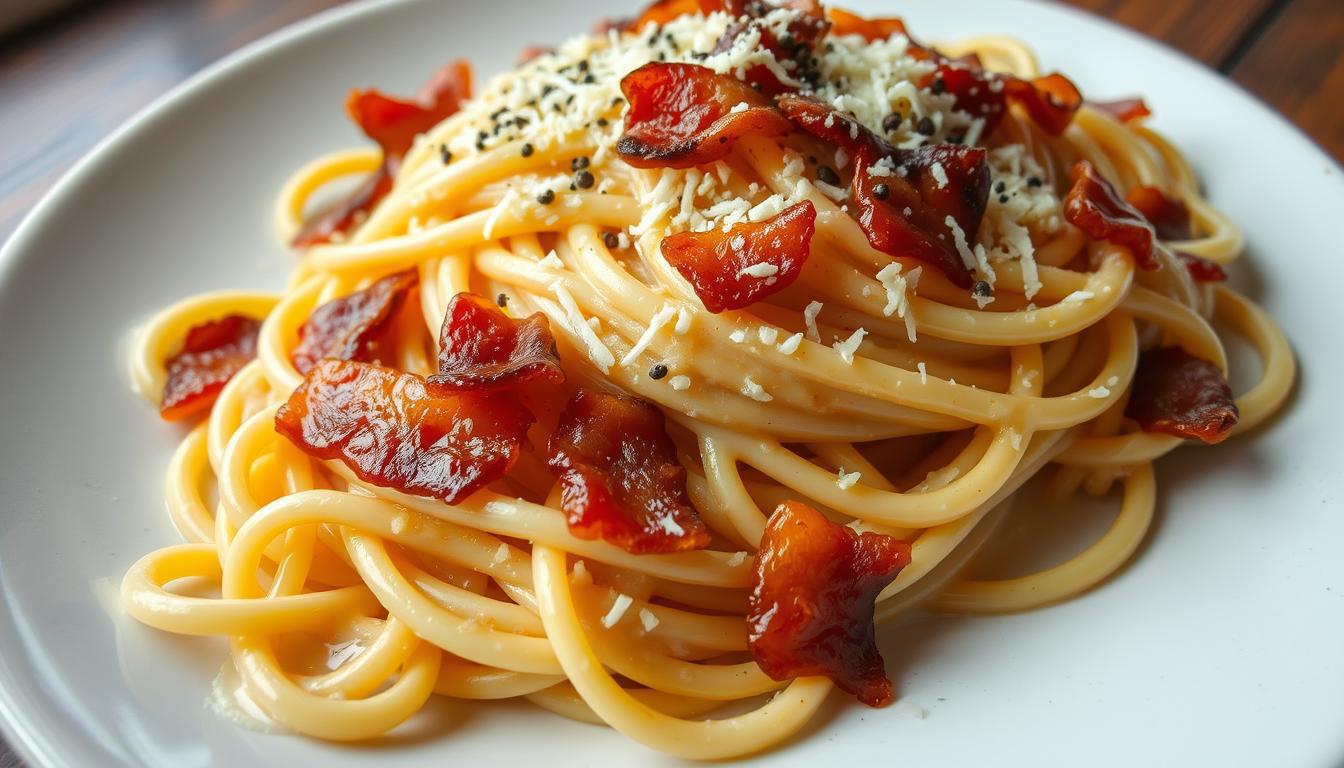 Spaghetti Carbonara with Bacon