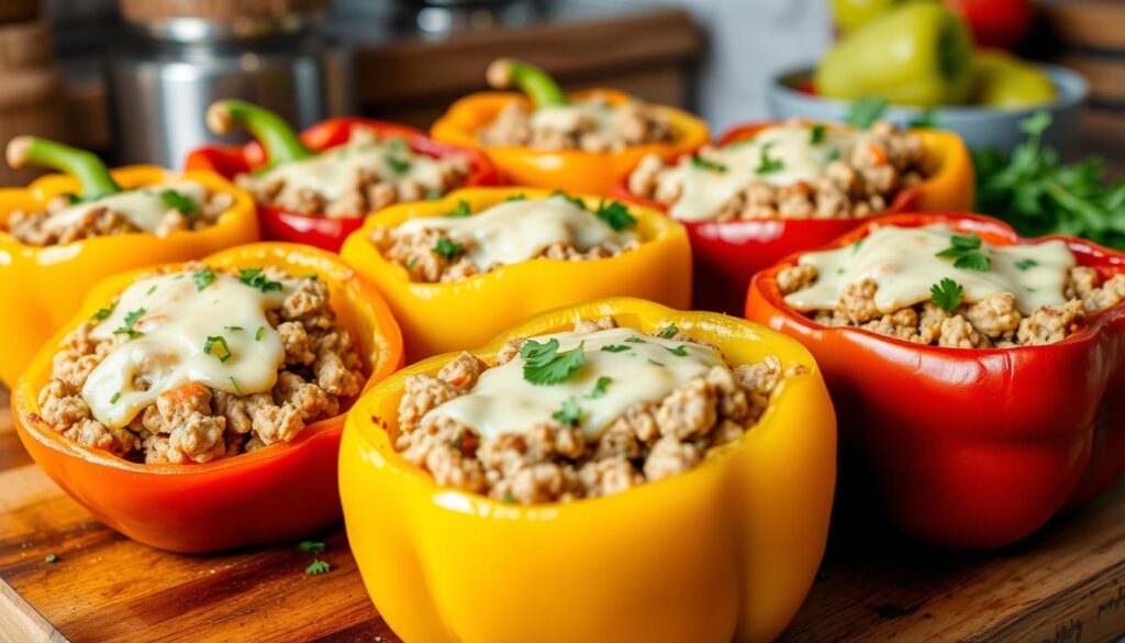 Stuffed Bell Peppers with Ground Turkey