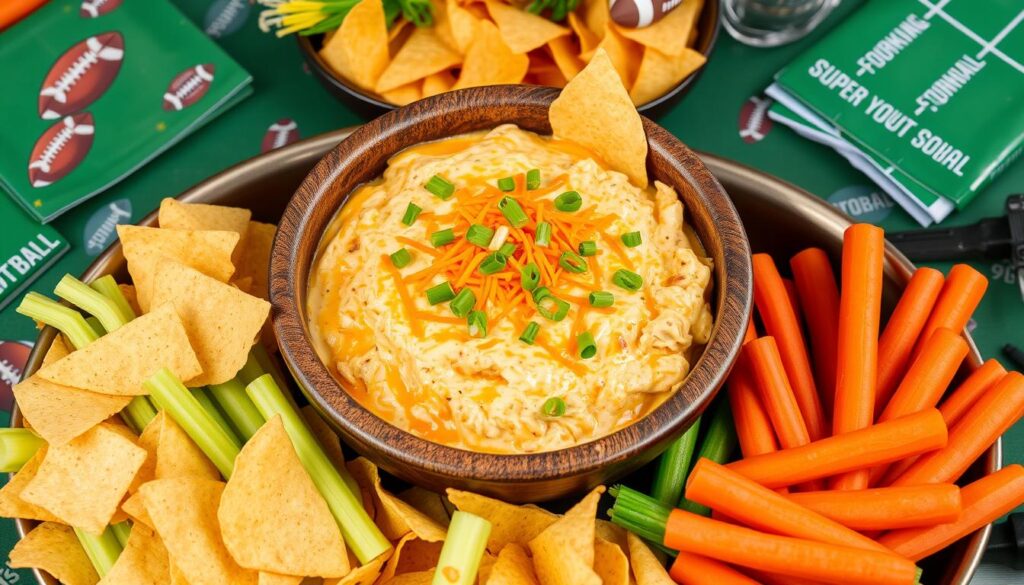 Super Bowl party buffalo chicken dip recipe