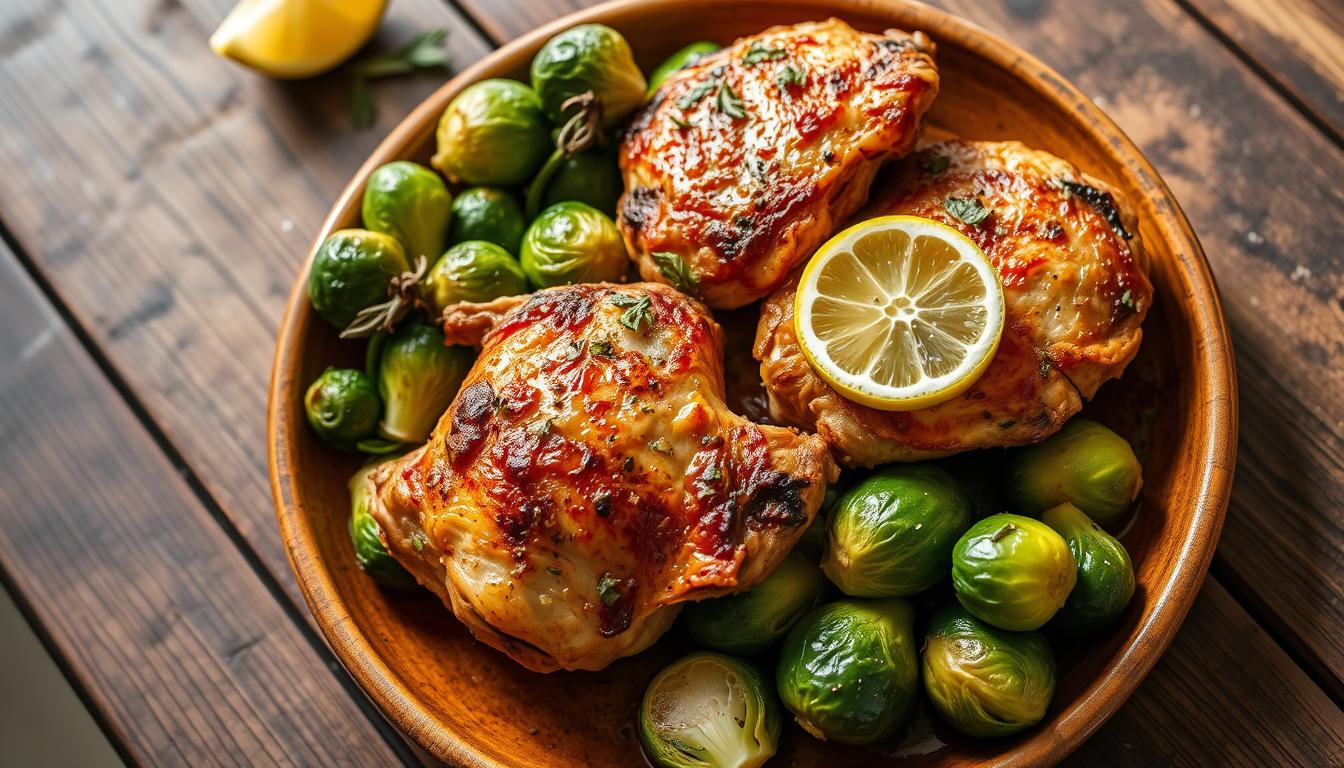 Whole30 Roasted Chicken Thighs with Brussels Sprouts