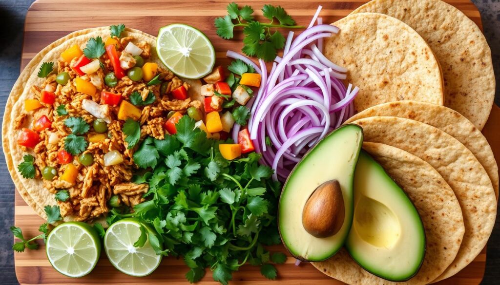 ingredients for vegan jackfruit tacos