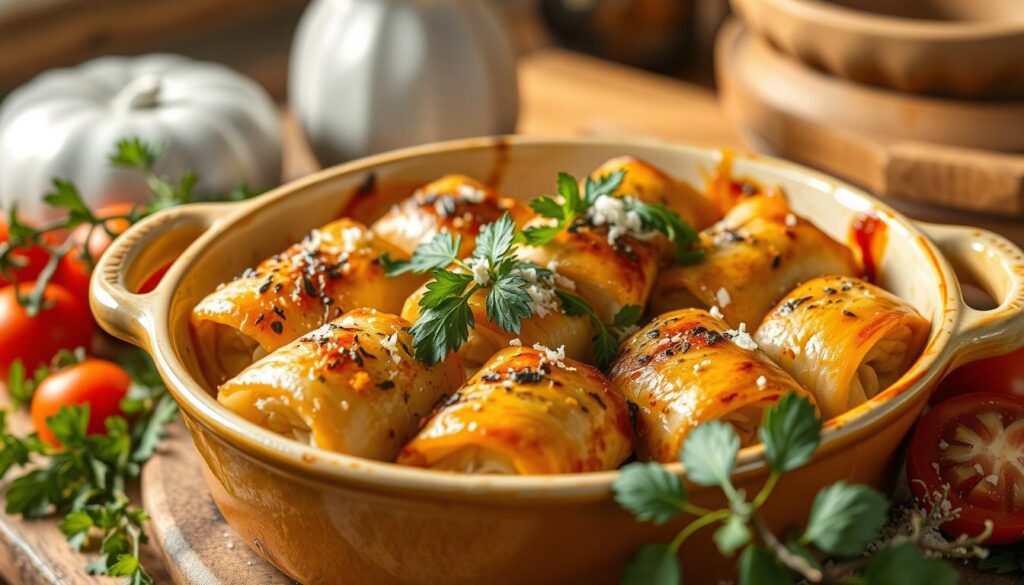 oven-baked cabbage rolls