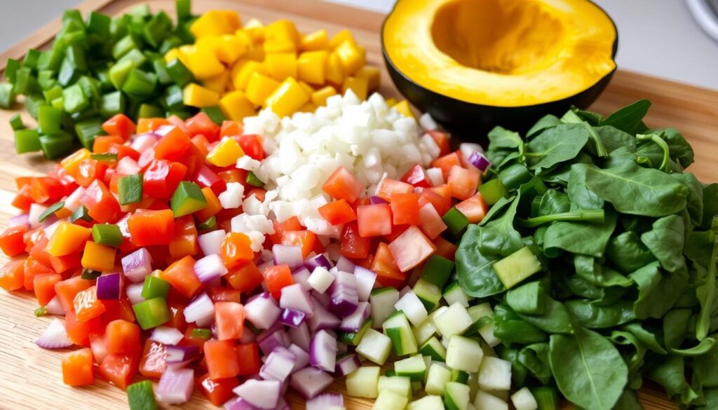 vegetables for stuffed acorn squash